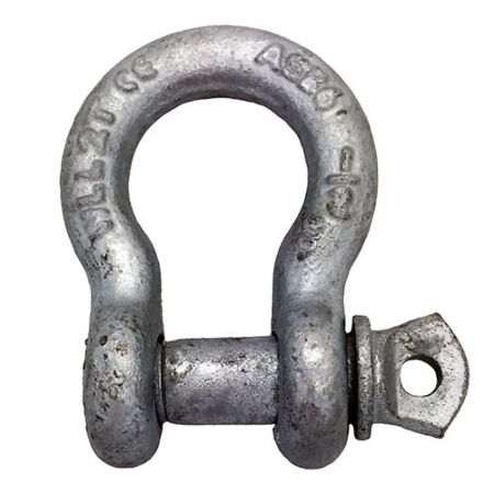 Galvanised us fed bow shackle with safety pin | Stainless direct