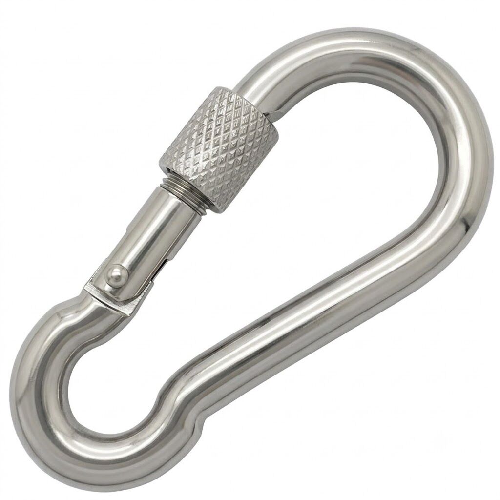 6mm Stainless Steel Locking Screw Gate Carbine Hook