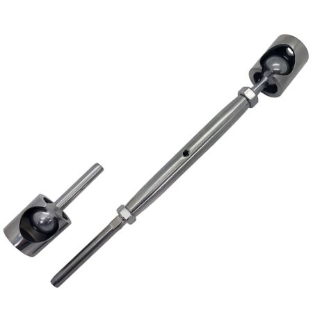 Stainless Steel Wire Rope Balustrade Flat Mount Ball and Socket Kit