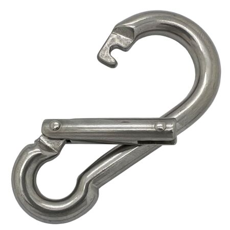 Wide opening jaw carbine hook stainless steel