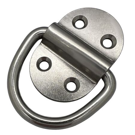 Stainless Steel 4 Hole Lashing Ring on Plate