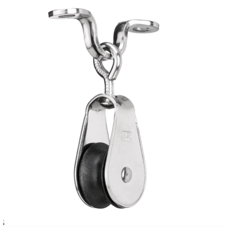 STAINLESS STEEL HS SPRENGER PULLEY TO SWIVEL WITH FIXING STRAP